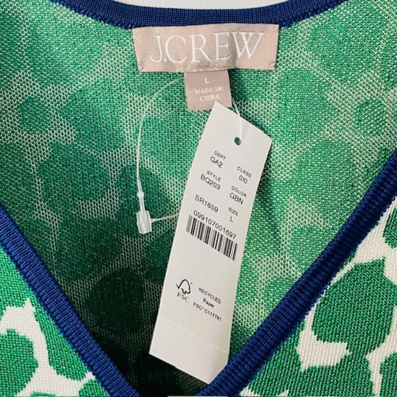 J. Crew Sweater Tank Floral Preppy Knit Jacquard Top NWT S/M - Picture 4 of 6